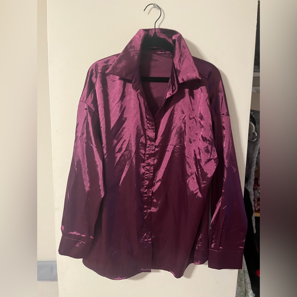 Purple silk blouse